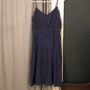 J.Crew navy polka dot swing dress